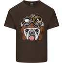 Steampunk Bulldog Kids T-Shirt Childrens Chocolate
