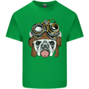 Steampunk Bulldog Kids T-Shirt Childrens Irish Green