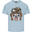 Steampunk Bulldog Kids T-Shirt Childrens Light Blue