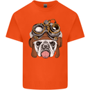 Steampunk Bulldog Kids T-Shirt Childrens Orange