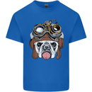 Steampunk Bulldog Kids T-Shirt Childrens Royal Blue