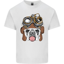 Steampunk Bulldog Kids T-Shirt Childrens White