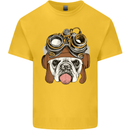 Steampunk Bulldog Kids T-Shirt Childrens Yellow