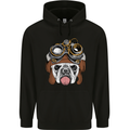 Steampunk Bulldog Mens 80% Cotton Hoodie Black