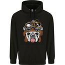 Steampunk Bulldog Mens 80% Cotton Hoodie Black