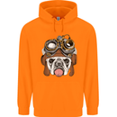 Steampunk Bulldog Mens 80% Cotton Hoodie Orange