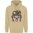 Steampunk Bulldog Mens 80% Cotton Hoodie Sand