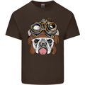Steampunk Bulldog Mens Cotton T-Shirt Tee Top Dark Chocolate