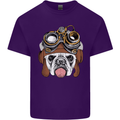Steampunk Bulldog Mens Cotton T-Shirt Tee Top Purple
