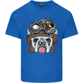 Steampunk Bulldog Mens Cotton T-Shirt Tee Top Royal Blue
