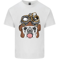 Steampunk Bulldog Mens Cotton T-Shirt Tee Top White