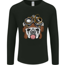 Steampunk Bulldog Mens Long Sleeve T-Shirt Black