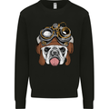 Steampunk Bulldog Mens Sweatshirt Jumper Black