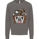 Steampunk Bulldog Mens Sweatshirt Jumper Charcoal