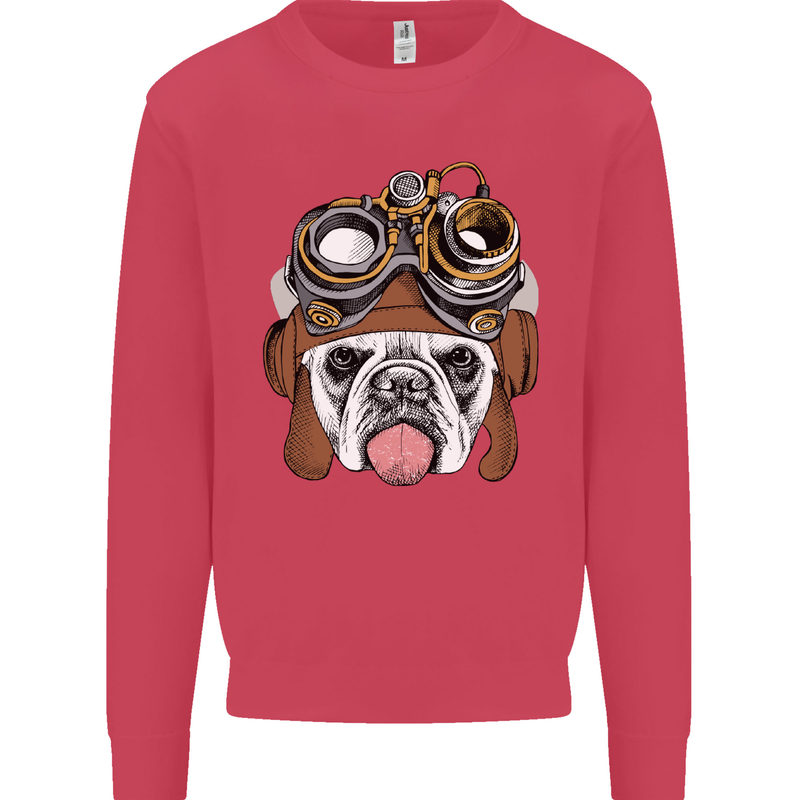 Steampunk Bulldog Mens Sweatshirt Jumper Heliconia