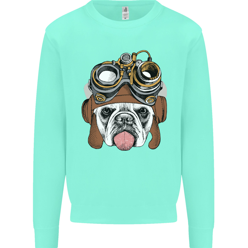 Steampunk Bulldog Mens Sweatshirt Jumper Peppermint