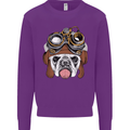 Steampunk Bulldog Mens Sweatshirt Jumper Purple