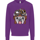 Steampunk Bulldog Mens Sweatshirt Jumper Purple