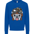 Steampunk Bulldog Mens Sweatshirt Jumper Royal Blue