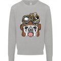 Steampunk Bulldog Mens Sweatshirt Jumper Sports Grey