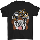 Steampunk Bulldog Mens T-Shirt Cotton Gildan Black
