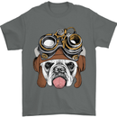 Steampunk Bulldog Mens T-Shirt Cotton Gildan Charcoal