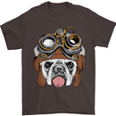 Steampunk Bulldog Mens T-Shirt Cotton Gildan Dark Chocolate