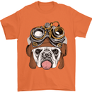 Steampunk Bulldog Mens T-Shirt Cotton Gildan Orange