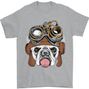 Steampunk Bulldog Mens T-Shirt Cotton Gildan Sports Grey