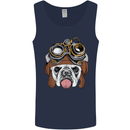 Steampunk Bulldog Mens Vest Tank Top Navy Blue