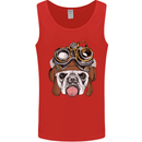 Steampunk Bulldog Mens Vest Tank Top Red