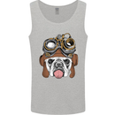 Steampunk Bulldog Mens Vest Tank Top Sports Grey