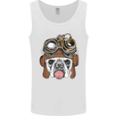 Steampunk Bulldog Mens Vest Tank Top White