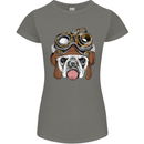 Steampunk Bulldog Womens Petite Cut T-Shirt Charcoal