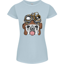 Steampunk Bulldog Womens Petite Cut T-Shirt Light Blue