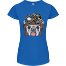Steampunk Bulldog Womens Petite Cut T-Shirt Royal Blue