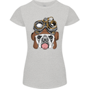 Steampunk Bulldog Womens Petite Cut T-Shirt Sports Grey
