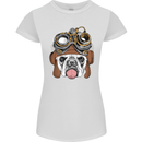 Steampunk Bulldog Womens Petite Cut T-Shirt White