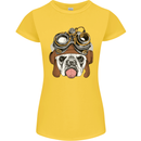 Steampunk Bulldog Womens Petite Cut T-Shirt Yellow