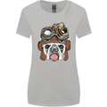 Steampunk Bulldog Womens Wider Cut T-Shirt Sports Grey