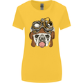Steampunk Bulldog Womens Wider Cut T-Shirt Yellow