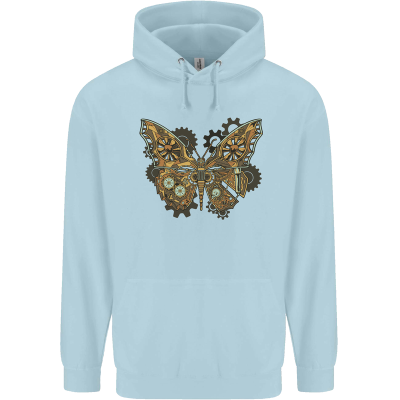Steampunk Butterfly Butterflies Childrens Kids Hoodie Light Blue