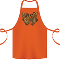 Steampunk Butterfly Butterflies Cotton Apron 100% Organic Orange