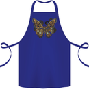 Steampunk Butterfly Butterflies Cotton Apron 100% Organic Royal Blue