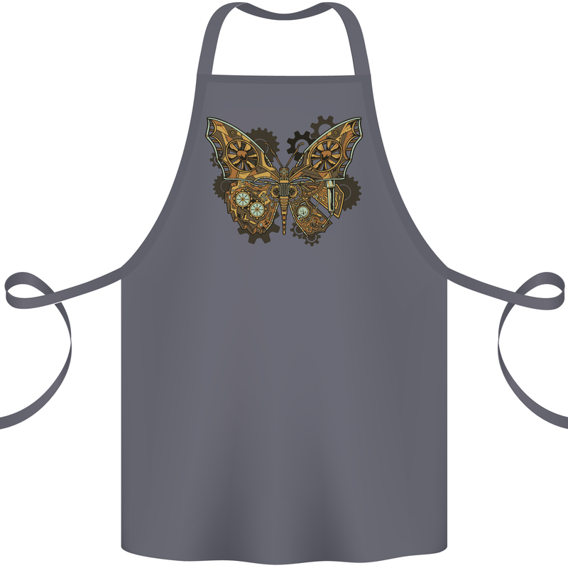 Steampunk Butterfly Butterflies Cotton Apron 100% Organic Steel