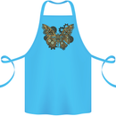 Steampunk Butterfly Butterflies Cotton Apron 100% Organic Turquoise