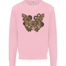 Steampunk Butterfly Butterflies Kids Sweatshirt Jumper Light Pink