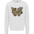 Steampunk Butterfly Butterflies Kids Sweatshirt Jumper White