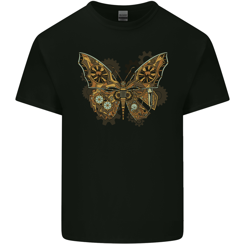 Steampunk Butterfly Butterflies Kids T-Shirt Childrens Black