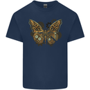 Steampunk Butterfly Butterflies Kids T-Shirt Childrens Navy Blue